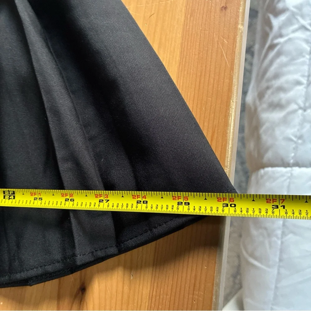 Schoolgirl Pleated Mini Skirt Black Skort Dark Academia Whimsigoth Grunge M* XXL